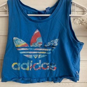 adidas Super Blue Crop Tank Top